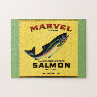 1930s Marvel salmon can label Jigsaw Puzzle
