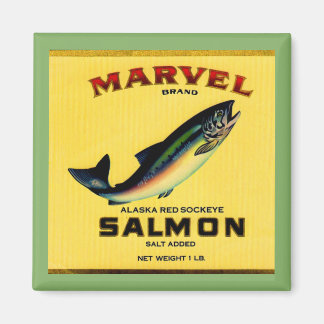 1930s Marvel salmon can label Magnet