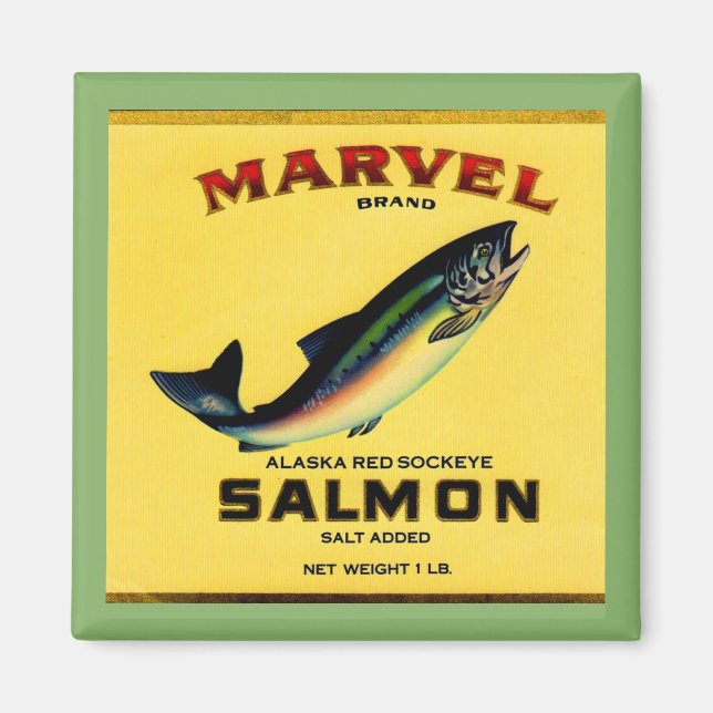 1930s Marvel salmon can label Magnet (Front)