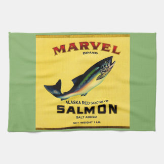 1930s Marvel salmon can label Towel