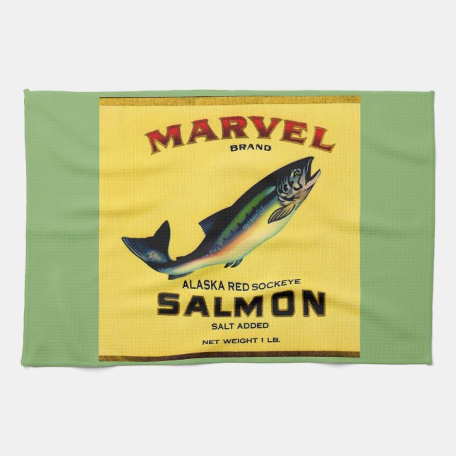 1930s Marvel salmon can label Towel (Horizontal)