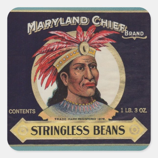 1930s Maryland Chief Stringless Beans label (Front)