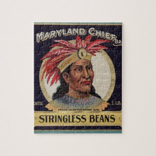 1930s Maryland Chief Stringless Beans label Jigsaw Puzzle