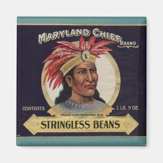 1930s Maryland Chief Stringless Beans label Magnet