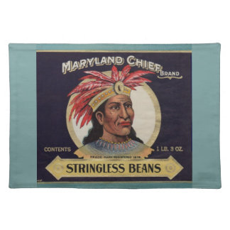 1930s Maryland Chief Stringless Beans label Placemat