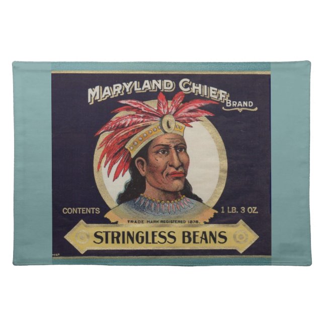 1930s Maryland Chief Stringless Beans label Placemat (Front)
