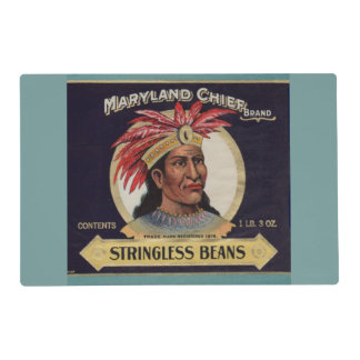 1930s Maryland Chief Stringless Beans label Placemat