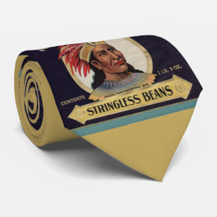1930s Maryland Chief Stringless Beans label print Neck Tie