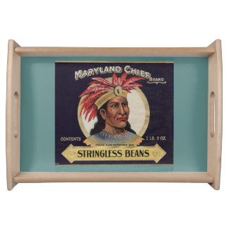 1930s Maryland Chief Stringless Beans label Serving Tray