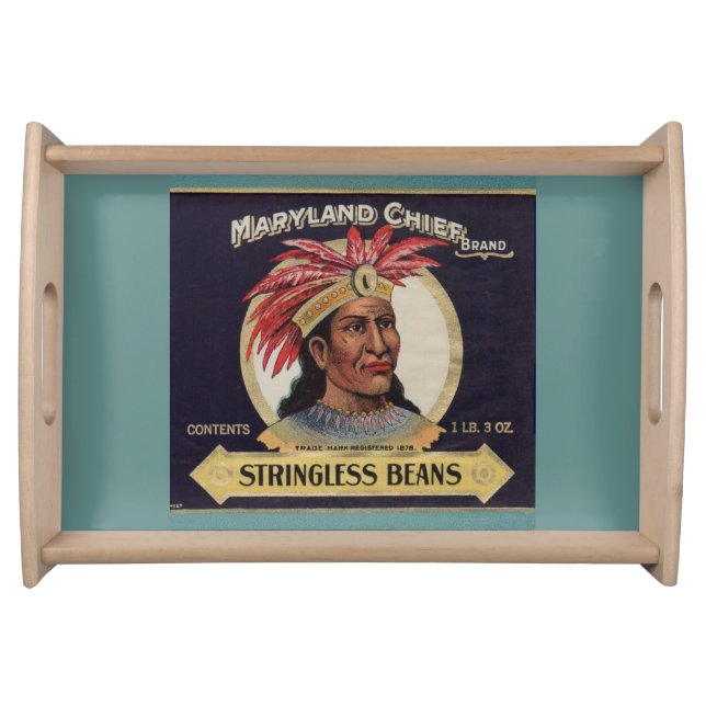1930s Maryland Chief Stringless Beans label Serving Tray (Front)