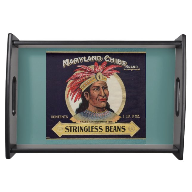 1930s Maryland Chief Stringless Beans label Serving Tray (Front)