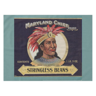 1930s Maryland Chief Stringless Beans label Tablecloth
