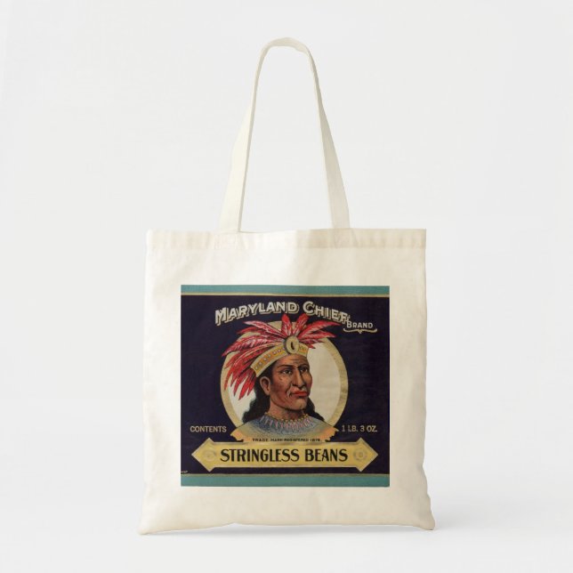 1930s Maryland Chief Stringless Beans label Tote Bag (Front)