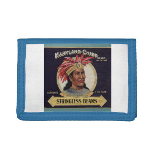 1930s Maryland Chief Stringless Beans label Tri-fold Wallet