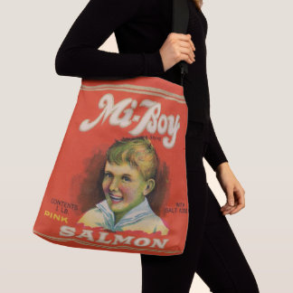 1930s Mi-Boy pink salmon can label Crossbody Bag