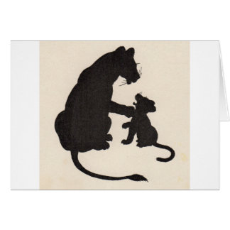 1930s mother lion and cub silhouettes cards