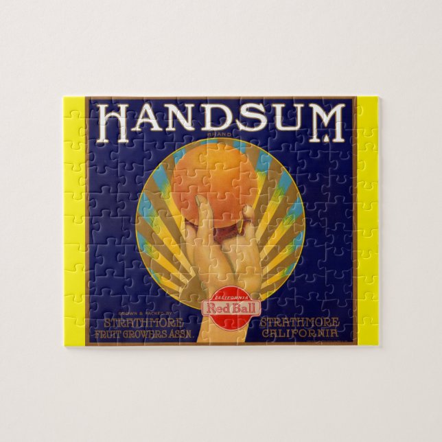 1930s orange crate label Handsum Jigsaw Puzzle (Horizontal)