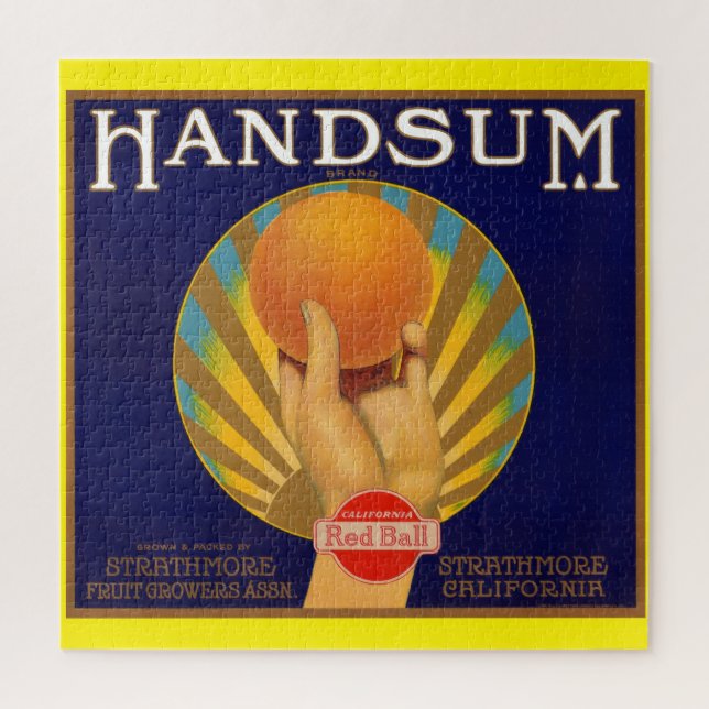 1930s orange crate label Handsum Jigsaw Puzzle (Vertical)