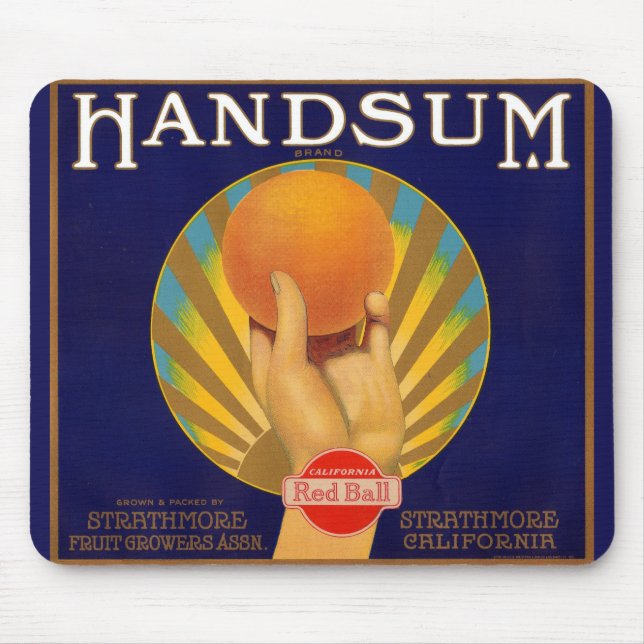 1930s orange crate label Handsum Mouse Pad (Front)