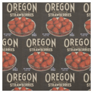 1930s Oregon Strawberries fruit can novelty print Fabric