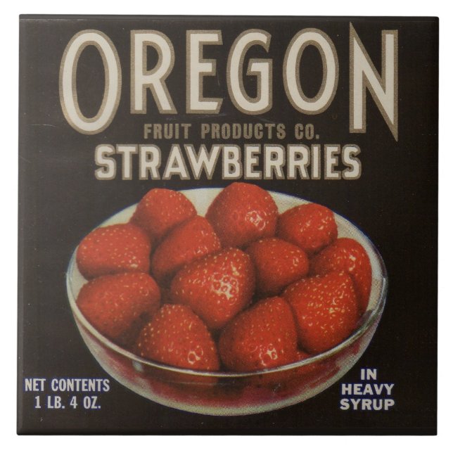 1930s Oregon Strawberries Tile (Front)