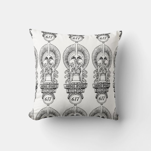 1930s Oviatt Building logo Throw Pillow (Front)
