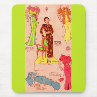 1930s paper doll Jane Arden beautiful dresses Mouse Pad