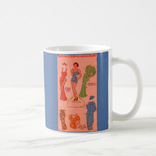 1930s paper doll Jane Arden red dress green dress Coffee Mug