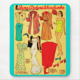 1930s paper doll Jane Arden white gown and more Mouse Pad