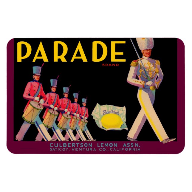 1930s Parade lemon crate label Magnet (Horizontal)