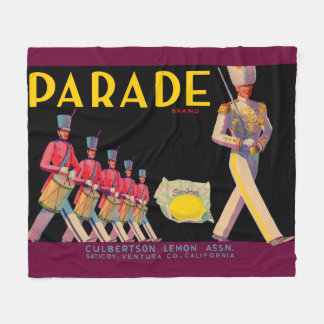 1930s Parade lemon crate label print Fleece Blanket