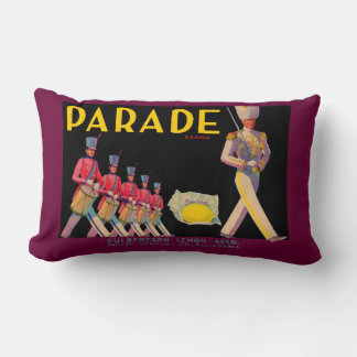 1930s Parade lemon crate label print Lumbar Pillow