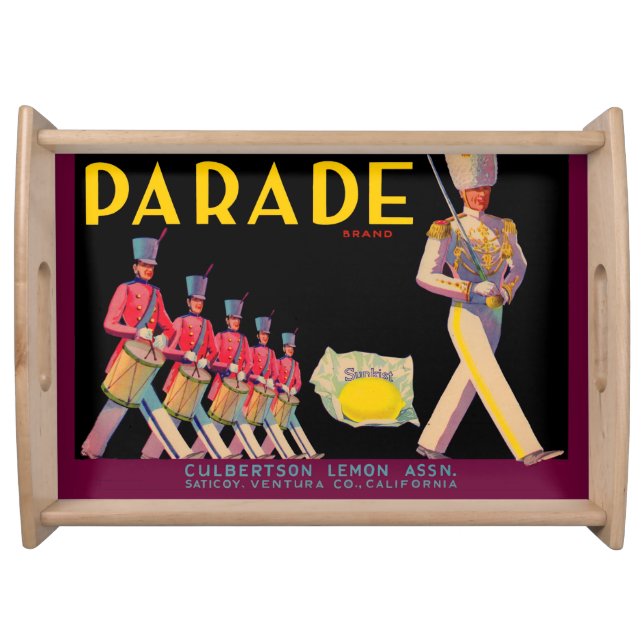1930s Parade lemon crate label print Serving Tray (Front)