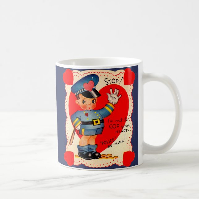 1930s police boy valentine coffee mug (Right)