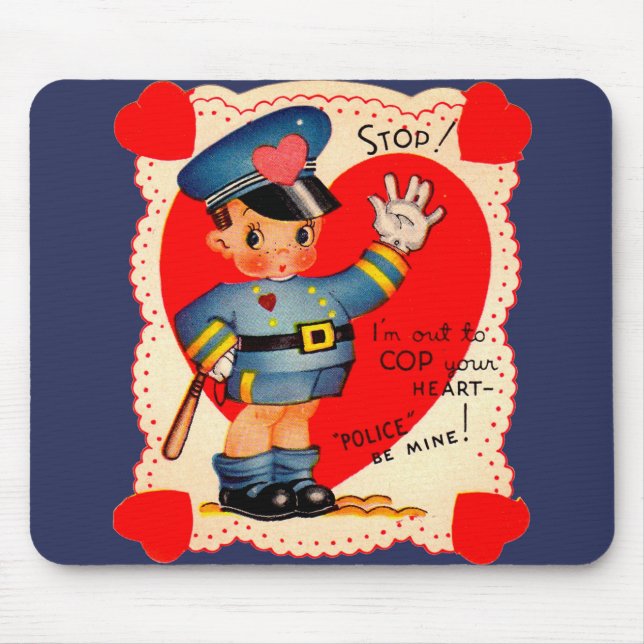 1930s police boy Valentine Mouse Pad (Front)