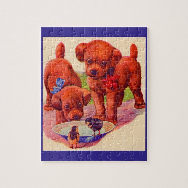 1930s puppies and chicks jigsaw puzzle (Vertical)