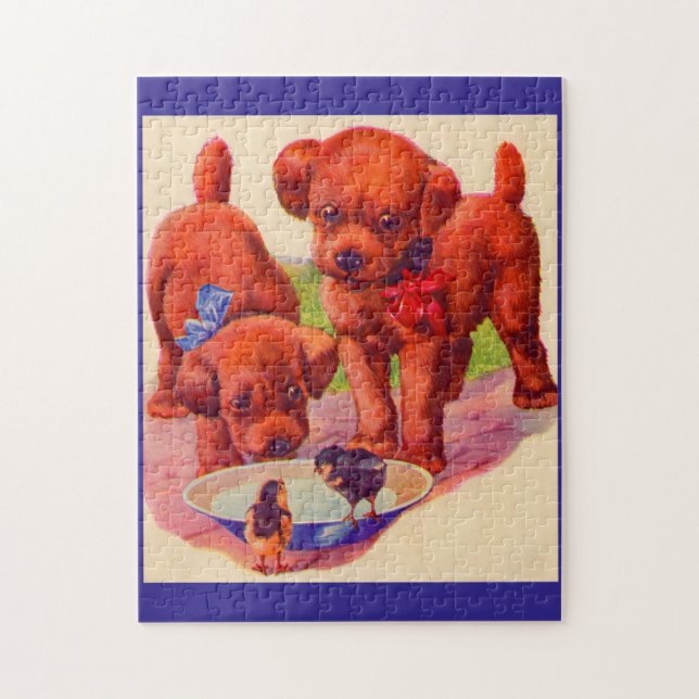 1930s puppies and chicks jigsaw puzzle (Vertical)