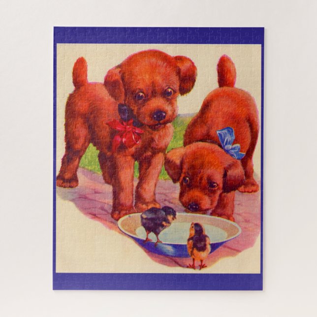 1930s puppies and chicks jigsaw puzzle (Vertical)