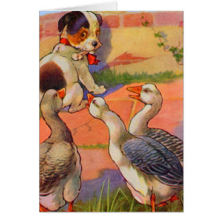 1930s puppy and geese