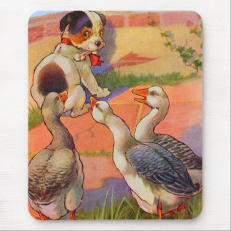 1930s puppy and geese mouse pad