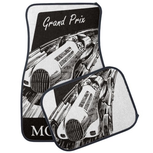 1930s Race Car Vintage Retro Grand Prix Monaco Car Floor Mat