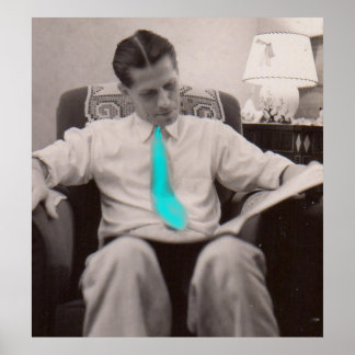 1930s reading the paper poster