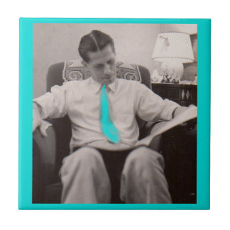 1930s reading the paper tile