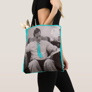 1930s reading the paper tote bag