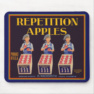 1930s Repetition Apples crate label Mouse Pad