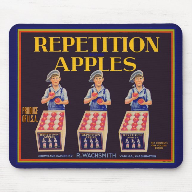 1930s Repetition Apples crate label Mouse Pad (Front)
