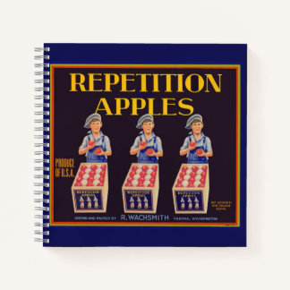 1930s Repetition Apples crate label Notebook