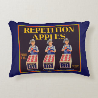 1930s Repetition Apples crate label print Accent Pillow