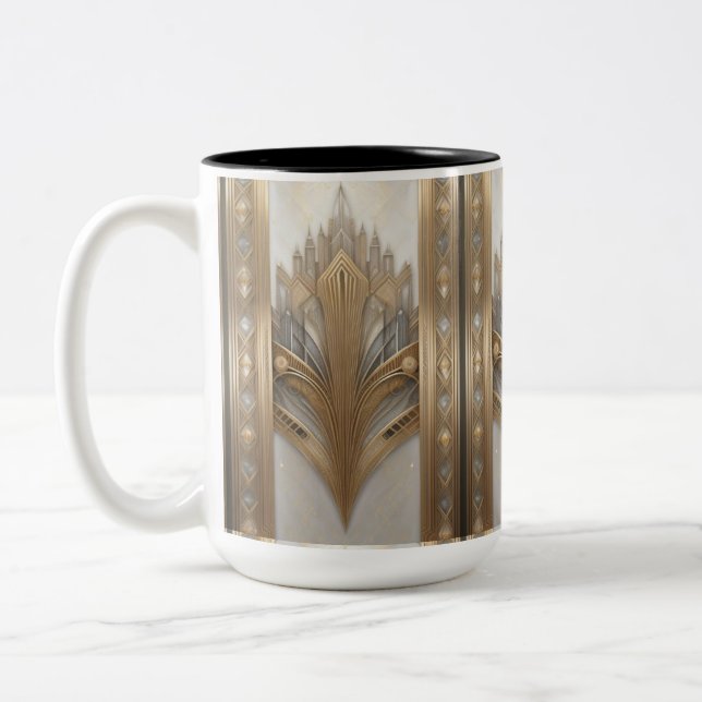 1930's Retro Art Deco Gold Ornate Luxury Mug (Left)