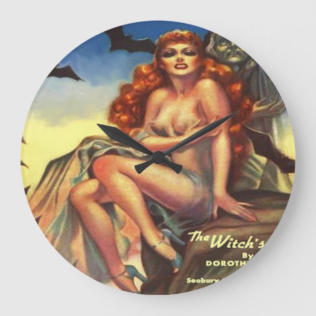 1930's RETRO PULP ILLUSTRATION Large Clock (Front)